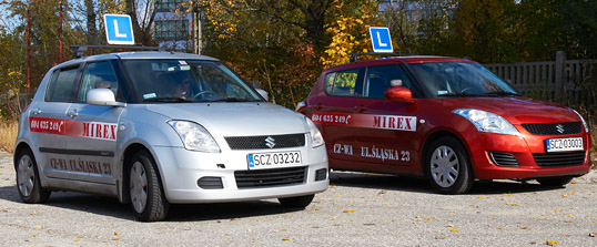 MIREX Ośrodek Szkolenia Kierowców, dostepne samochody